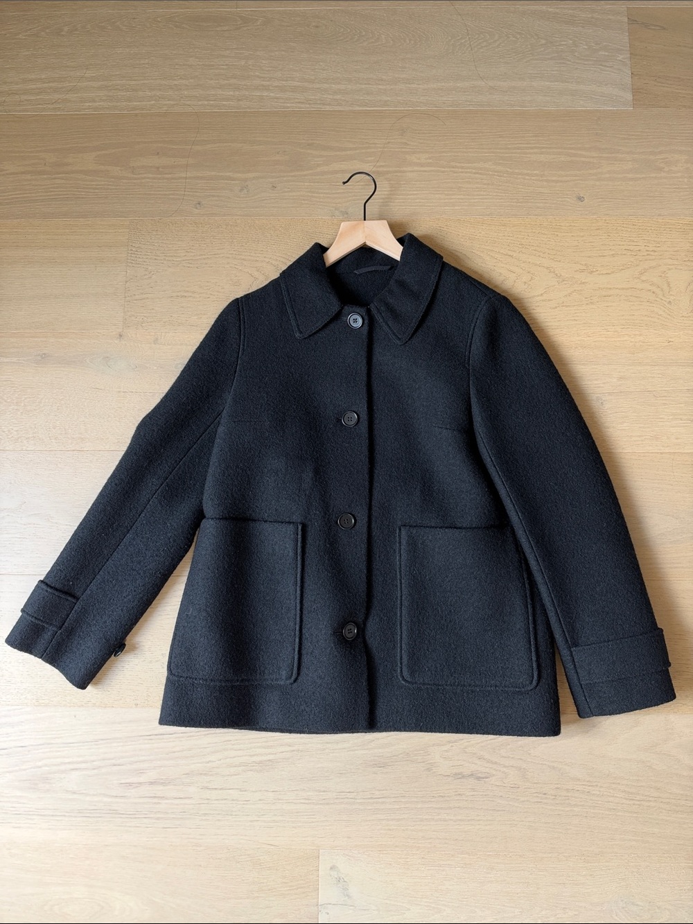 COS Black Wool Jacket with Patch Pocket